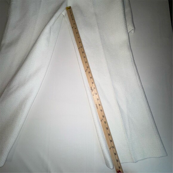 FEHAUTE Jumpsuit Womens Size 4 White Tweed Wide-Leg Pockets Quiet Luxury - Picture 13 of 16